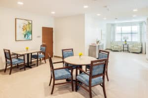 Activity area and soft seating of the Pacific Villas facility