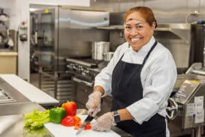 a Chef in the Kitchen at the Pacific Villas facility